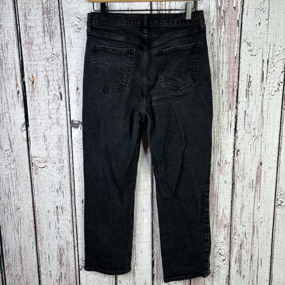Old Navy Sky-Hi Straight Extra High Rise Jeans Size 10 Black Jack 28-29” Waist - Picture 4 of 12